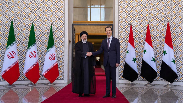 Επίσκεψη του Προέδρου του Ιράν, Ραΐζι στην Συρία για συνάντηση με τον Πρόεδρο Iranian president Raizi visiting Assad at Damascus Syria 3 May 2023