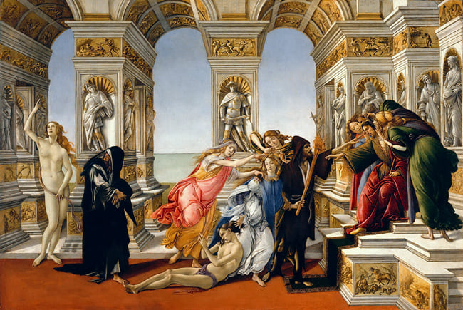 Συκοφαντία, του Απελλή, πίνακας του Σάντρο Μποτιτσέλλι Calumny of Apelles, painting by Sandro Botticelli