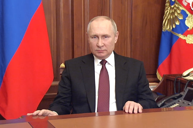 Πούτιν, ομιλία για την αναγνώριση των Δημοκρατιών του Ντονμπάς και την Ουκρανία, Κρεμλίνο, 21 Φεβρουαρίου 2022