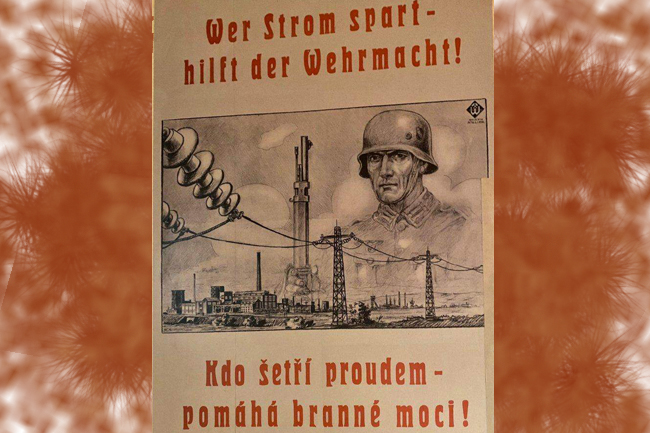 Όποιος μειώνει την χρήση ενέργειας βοηθάει την Βέρμαχτ, αφίσα από το Γ Ράιχ  - Whoever saves electricity helps Wehrmacht, poster from third Reich