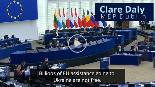 Η Ιρλανδή ευρωβουλευτής Κλέρ Ντάλυ, ομιλία στο Ευρωκοινοβούλιο για την Ουκρανία